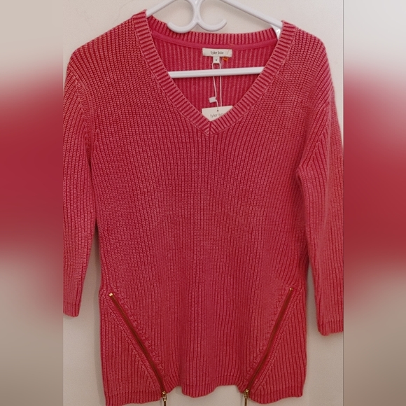 Tyler Boe mineral wash Shaker sweater size small pink NWT - Picture 2 of 8